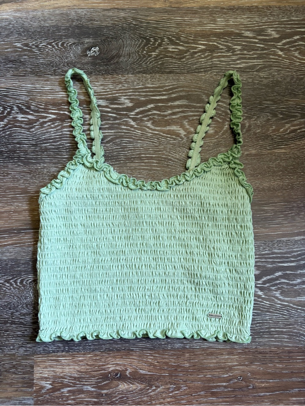 Hollister Light Green Smocked Tank Top